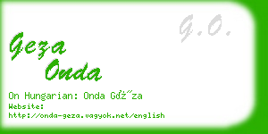 geza onda business card